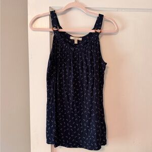 Banana Republic Navy Anchor-Print Tank with Ring-Trim Straps